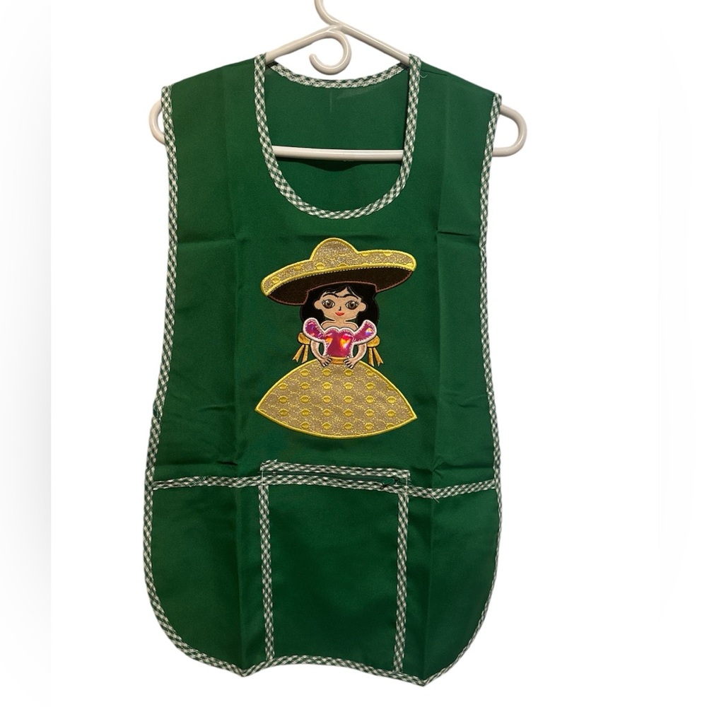 Apron La Mexicanita  Women Classic Embroidered Mexican Artisan One Size